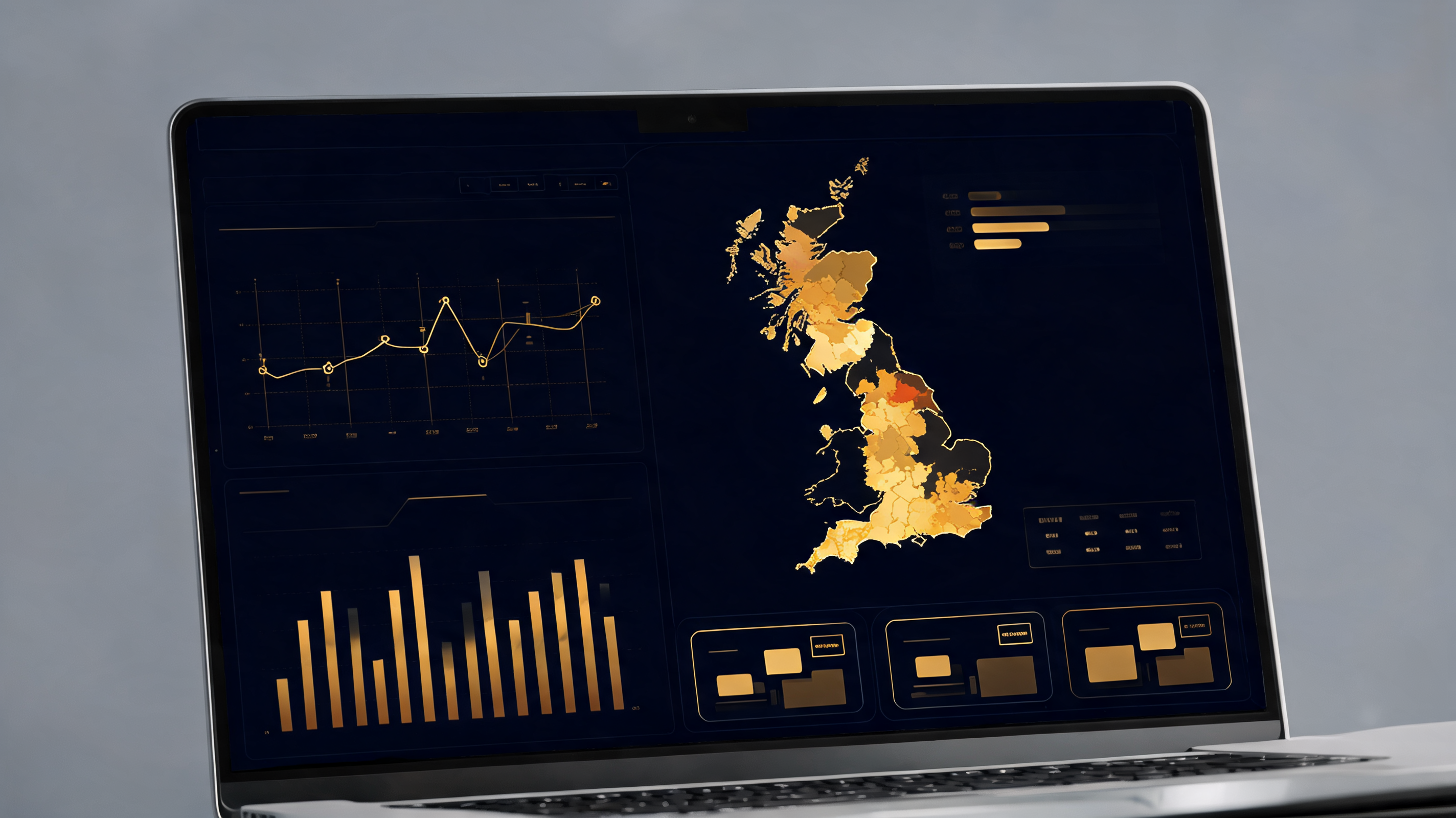 Property valuation dashboard with UK heatmap and price trend charts