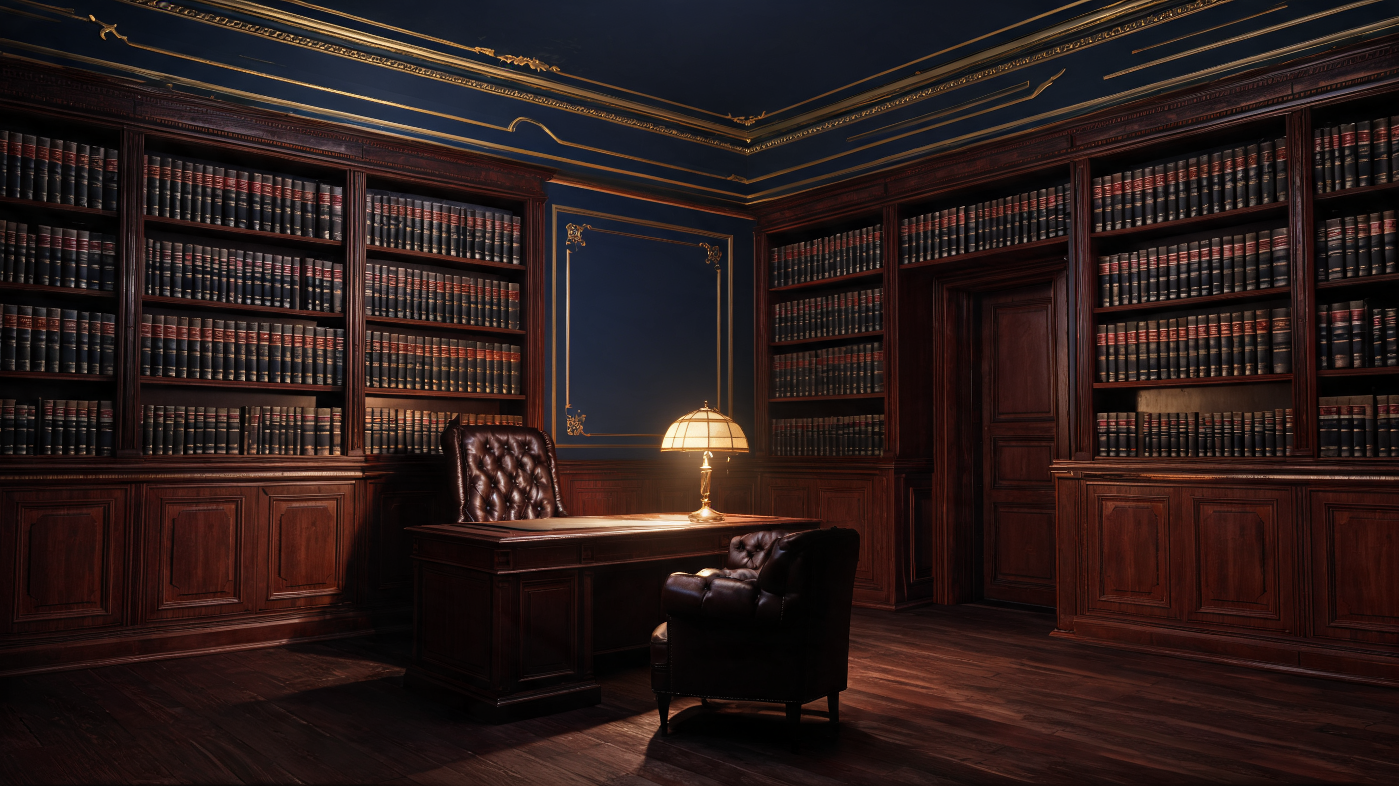 Dark law office interior