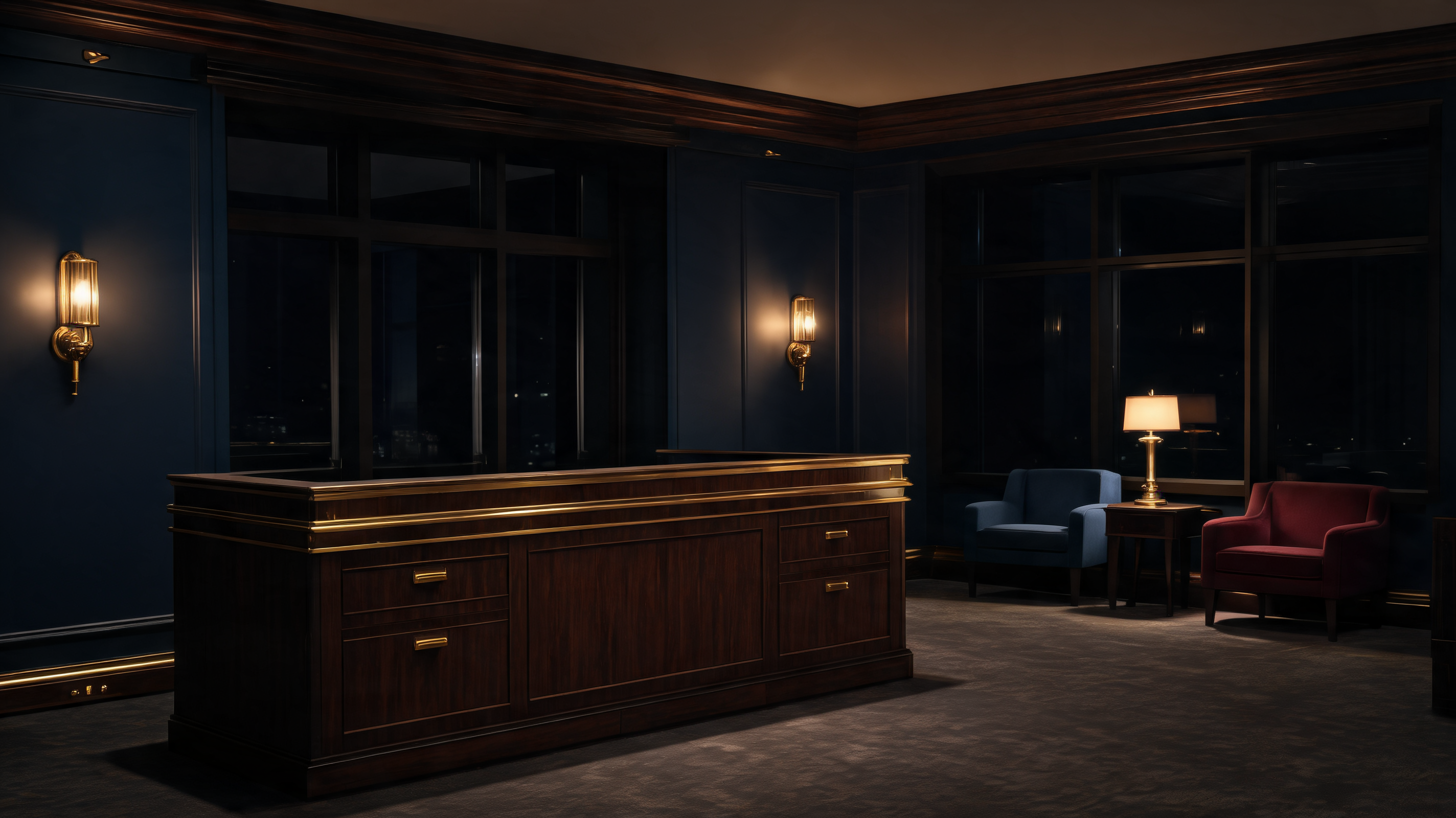 Dark law office reception