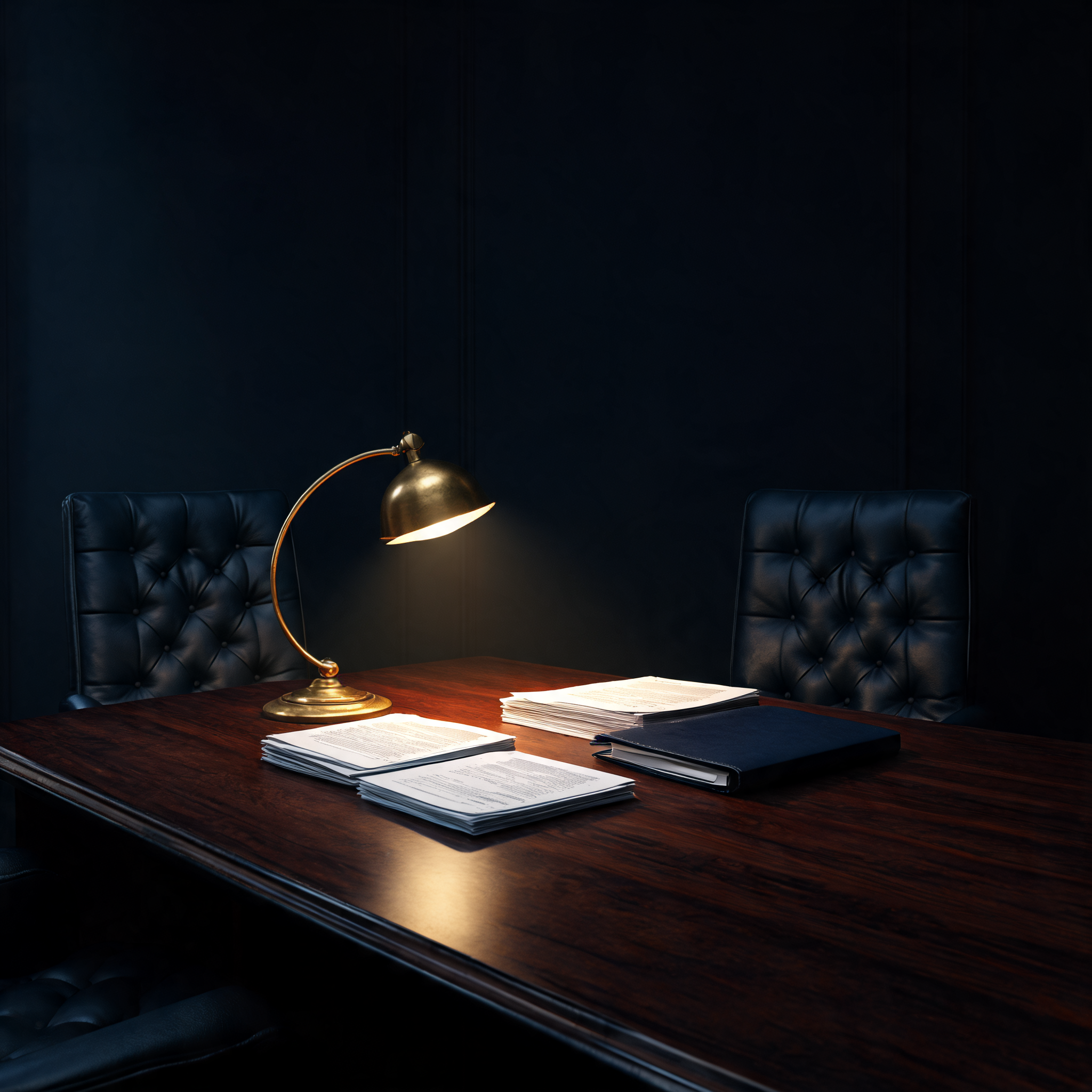 Professional legal consultation in dark luxury office